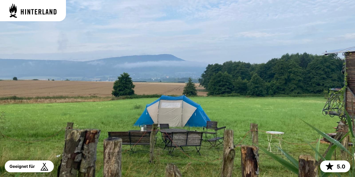 Camping with a view of the Ith on the slope of the Osterwald forest
